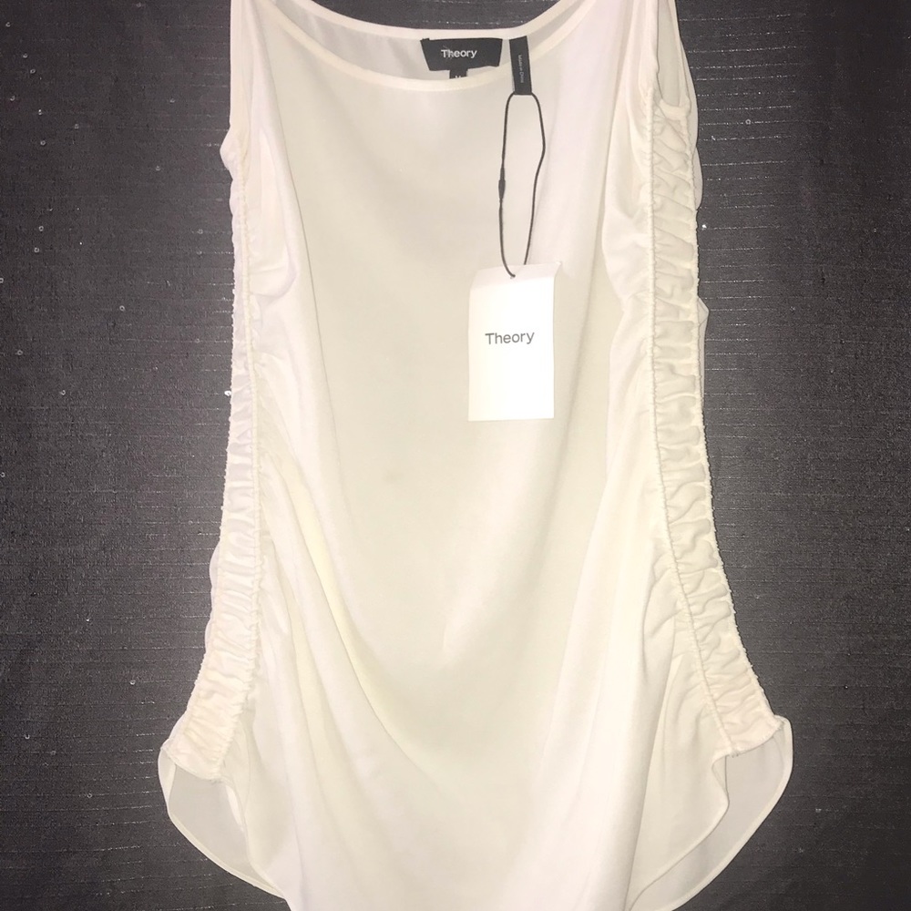 THEORY ruched tank size M ivory
